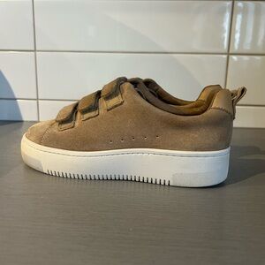 Sandro Tan Suede Sneakers with White Soles Size 36